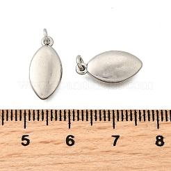 真鍮チャーム  ラックめっき  持続的なメッキ  カドミウムフリー＆鉛フリー  プラチナ  丸カン付き  馬の目  15.5x7.5x3mm  穴：2mm&nbsp;KK-I275-12P-08