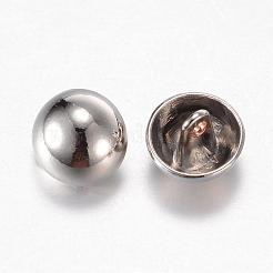 合金シャンクボタン  1穴  ドーム/ハーフラウンド  プラチナ  11.5x10mm  穴：1.5mm&nbsp;BUTT-D054-11.5mm-06P