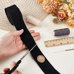 ポリコットンリボン1ロール  洋服アクセサリー用  ブラック  1-1/2インチ（38mm）  約10.94ヤード（10m）/ロール&nbsp;OCOR-GA0002-82B