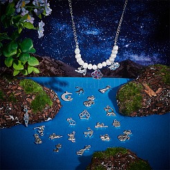 合金のチベット風チャーム  猫のチャーム  アンティークシルバー  16.5~33x8.5~16.5x2.5~3mm  穴：1.5~2mm  51個/セット  2セット/箱&nbsp;FIND-HY0002-86