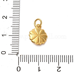 スターリングシルバーの蓮の花チャーム925個  丸カンとスタンプ925個付き  ゴールドカラー  14.5x9.5x3mm  穴：2.5mm&nbsp;STER-U009-01G-02