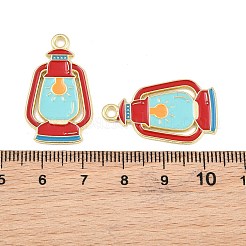 合金エナメルチャーム  灯油ランプのチャーム  ゴールドカラー  レッド  29x17x1mm  穴：2mm&nbsp;AL-CBA6AEB-08G-02