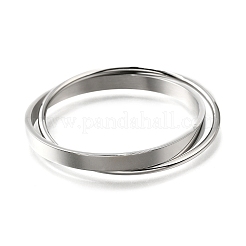 304ステンレススチールバングル  女性用クロスバングル  ステンレス鋼色  1/4インチ（0.7cm）  内径: 2-1/2インチ(6.35cm)、1/8インチ(0.3cm)  内径：2-1/2インチ（6.35cm）&nbsp;BJEW-V004-01P