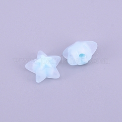 透明なアクリルビーズ  艶消し  DIYアクセサリー  透明  スター  アリスブルー  16x16.5x9.5mm  穴：2.5mm&nbsp;FACR-CJC0001-02E