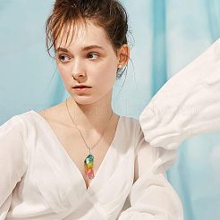 天然石クオーツクリスタルビーズ  トルマリンメッキカラー  染め  穴なし/ドリルなし  ナゲット  45~55x22~27x15~24mm  200 G /ボックス&nbsp;G-NB0001-12