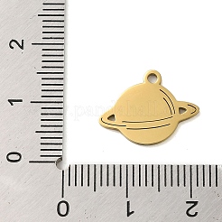 304ステンレスペンダント  レーザー切断  18KGP本金メッキ  惑星  12.5x16x1mm  穴：1mm&nbsp;STAS-S123-03G-10