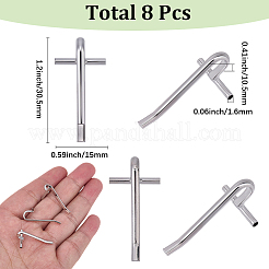 合金ブローチ変換ペンダントフック8個  プラチナ  30.5x15x10.5mm  穴：1.6mm&nbsp;FIND-SC0019-06A-P