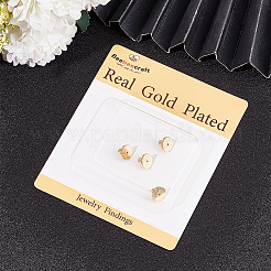 真鍮製イヤーナット8個  ピアスバックキャッチ  18KGP本金メッキ  10x7mm  穴：0.8mm&nbsp;FIND-BBC0003-57G