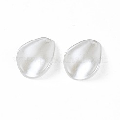 ABSプラスチックパール調ペンダント  ティアドロップ  乳白色  17.5x12.5x1.5mm  穴：1.5mm  約1690個/500g&nbsp;KY-T023-017
