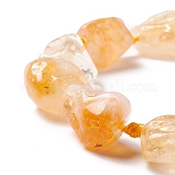 天然な黄色の水晶ビーズ連売り  ナゲット  16~36.8x13~28.5x8~21mm  穴：2~3.8mm  約13個/連  16.26~17.52''（41.3~44.5センチメートル）&nbsp;G-B024-02