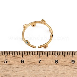 304ステンレススチール製ラインストーンオープンカフリング（女性用）  イオンプレーティング（ip）  ゴールドカラー  ラウンド  ミックスカラー  1.5~7.5mm  内径: 調節可能&nbsp;RJEW-K301-07G