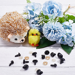 60セット3スタイルのプラスチック製犬の鼻の工芸品  diyの人形のおもちゃアクセサリー  ブラック  16.5~18.5mm  ピン：4~6mm  20セット/スタイル&nbsp;DIY-GF0006-63