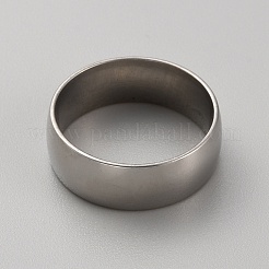 201ステンレススチール製シンプルプレーンバンドリング（男性用、女性用）  ステンレス鋼色  内径：20mm  8mm&nbsp;RJEW-WH0015-02E