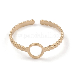 イオンプレーティング（IP）304ステンレススチールカフリング  女性用ツイストリング  14KGP本金メッキ  2~6mm  内径：17.4mm&nbsp;RJEW-G285-65G