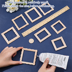 9個 9スタイル 木製フォトフレーム  ドールハウスの装飾  バリーウッド  60~80x56~80x5.5~6.5mm  内径：40~60x35.5~51mm  1個/スタイル&nbsp;DOLL-FG0001-09