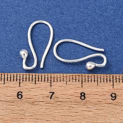 真鍮のピアスフック  羊飼いのフック耳ワイヤー  カドミウムフリー＆鉛フリー  925銀メッキ  18x1~2.5mm  ピン：1mm&nbsp;KK-G604-04S