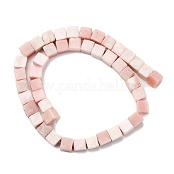 天然石ピンクオパールビーズ連売り  キューブ  8~8.5x8~8.5x8~8.5mm  穴：1.2mm  約46個/連  15.35''（39センチメートル）&nbsp;G-B155-C12-8x8mm