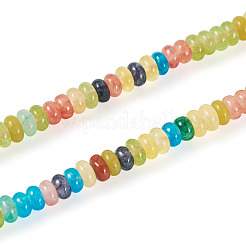 天然白翡翠ビーズ1連  染め  ロンデル  ミックスカラー  4~5x1.5~2mm  穴：0.7mm  約190~216個/連  14.61~15.35インチ（37.1~39cm）&nbsp;G-TA0003-13B