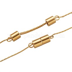 304ステンレススチールチェーンエクステンダー  カニカン付き  ゴールデン·ステンレス鋼色  100~200mm  2色  3個/カラー  6個/箱&nbsp;STAS-TA0004-14