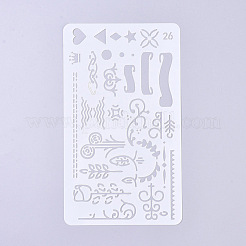 プラスチック再利用可能な描画絵画ステンシル テンプレート  スクラップブック紙、壁、布、床、家具、木材にペイントするため  透明  180x104x0.2mm&nbsp;DIY-G027-G26