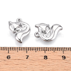 304ステンレスペンダント  キツネのチャーム  変色防止  ステンレス鋼色  16.5x12x4mm  穴：1.2~1.5mm&nbsp;STAS-N109-146P