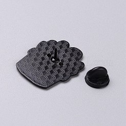 鉢植えのエナメルピン  バックパックの服用の黒の合金ブローチ  カエル  30.5x25x1.5mm&nbsp;JEWB-CJC0010-004B