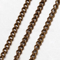アイアン製ネックレス作り  ツイストカーブチェーン  合金カニカン付き  アンティークブロンズ  24.64インチ&nbsp;MAK-K002-09AB-NF