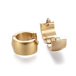 304ステンレススチール製ハギーフープピアス  リング  ゴールドカラー  12.5x13x7mm  ピン：1mm&nbsp;EJEW-L252-035C-G