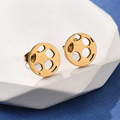 フットボール 201 ステンレススチールペンダントネックレス＆スタッドピアスセット（女性用）  ゴールドカラー  447mm&nbsp;SJEW-Q025-01G