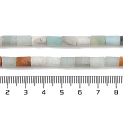 天然フラワーアマゾナイトビーズ連売り  コラム  7.5~8.5x5~6mm  穴：1mm  約45~46個/連  14.69~15.04インチ（37.3~38.2cm）&nbsp;G-C128-A01-01