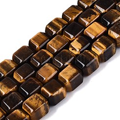 天然石タイガーアイビーズ連売り  直方体の  10~12x9~10x9~10mm  穴：0.6~0.9mm  約32~36個/連  14.37~16.34（36.5~41.5センチメートル）&nbsp;G-Q608-10E