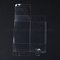 長方形の透明なプラスチックのPVCボックスギフト包装  防水折りたたみボックス  おもちゃやカビ用  透明  箱：10x10x14.2センチメートル&nbsp;CON-F013-01J