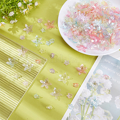 320個16色透明アクリルビーズ  ABカラーメッキ  花  ミックスカラー  9.5~25.5x13~28x3~12mm  穴：1.2~1.8mm  約20個/スタイル&nbsp;TACR-AR0001-31