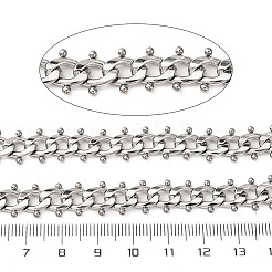 304ステンレススチールアズキチェーン  溶接されていない  スプールで  ステンレス鋼色  10x10.5x2.5mm&nbsp;CHS-K017-06P