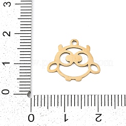ステンレスペンダント201個  フクロウのチャーム  18KGP本金メッキ  13.5x16x1mm  穴：1.4mm&nbsp;STAS-F316-06G-03