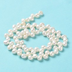 天然養殖淡水パールビーズ連売り  グレード6a+  ライス  桃パフ  6~8x5~6x5mm  穴：0.5mm  約78~80個/連  14.06~14.37インチ（35.7~36.5cm）&nbsp;PEAR-J007-64