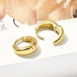 女性用304ステンレスフープピアス  316サージカルステンレススチール製耳ピン付き  イオンプレーティング（ip）  リング  ゴールドカラー  12x4.5mm&nbsp;EJEW-C096-52G