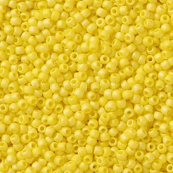 TOHOラウンドシードビーズ  日本製シードビーズ  （402f）黄色の不透明なレインボーマット  11/0  2.2mm  穴：0.8mm  約1110PCS /ボトル  10 G /ボトル&nbsp;SEED-JPTR11-0402F