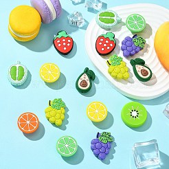 18個 9スタイル フルーツテーマ 食品グレードシリコンフォーカルビーズ  ミックスカラー  21.5~29.5x9.5~24x7~8mm  穴：2~3mm  2個/スタイル&nbsp;SIL-CJ0002-18