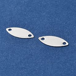 真鍮製コネクタチャーム  カドミウムフリー＆鉛フリー  925銀メッキ  馬の目  4.5x10.5x0.2mm  穴：1.2mm&nbsp;KK-F907-02A-S