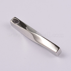 変色防止ツイストストリップ304ステンレススチールペンダント  ステンレス鋼色  40~41x6~7x6~7mm  穴：2x5mm&nbsp;STAS-F103-08C
