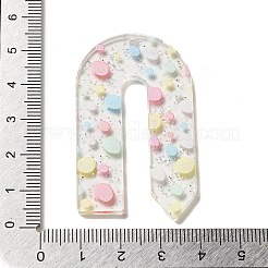 アクリルパーツ  グリッターパウダー付き  鉛筆  ミックスカラー  52.5x30x2mm  穴：1.8mm&nbsp;LS-OACR-H113-01G