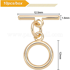 真鍮製マンテル  丸カン付き  ニッケルフリー  リング  18KGP本金メッキ  リング：12x9x1.5mm  穴：1.2mm  バー：12.5~14x1.5mm  穴：1.2mm  丸カン：5x0.8ミリ  10セット /箱&nbsp;KK-BC0005-90G-NF