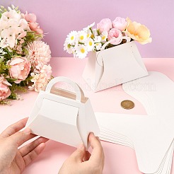 クラフト紙ハンドバッグパーティーキャンディチョコレート包装箱  キャンディトート  ホワイト  12x6x8cm&nbsp;ST-CJ0010-12