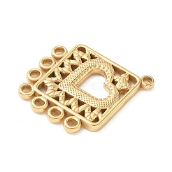304ステンレスシャンデリア部品リンク  菱形  18KGP本金メッキ  31x25x2.5mm  穴：1.6mmと1.8mm&nbsp;STAS-C134-23G