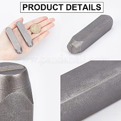 スチールスタンプ  0~9番を含む  ステンレス鋼色  73x15x15mm&nbsp;AJEW-WH0120-55I