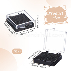 プラスチックバッジ収納ギフトボックス  内側に黒いEVAスポンジが入っています  正方形  4.9x4.25x1.7cm&nbsp;CON-WH0099-06E