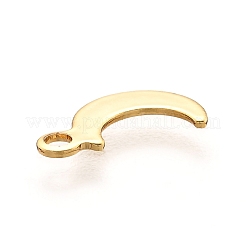 ステンレススチールチャーム201個  ムーン  18KGP本金メッキ  10x6x0.5mm  穴：1.4mm&nbsp;X-STAS-B001-11G