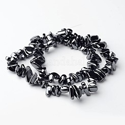 非磁性合成ヘマタイトビーズ連売り  チップ  ブラック  サイズ：約5~8mm  穴：0.8mm  125個/連  16インチ&nbsp;X-IM009