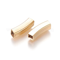 304ステンレスチューブビーズ  角穴  ゴールドカラー  18x5x5mm  穴：4x4mm&nbsp;STAS-L226-057F-G